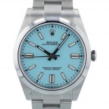 Gents Rolex Oyster Perpetual 41 124300 Steel case with Turquoise Blue dial
