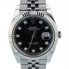 Gents Rolex Datejust 41 126334 Stainless Steel case with Black Diamond dial