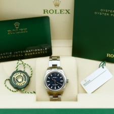 Ladies Rolex Oyster Perpetual 28 276200 Stainless Steel case with Blue dial