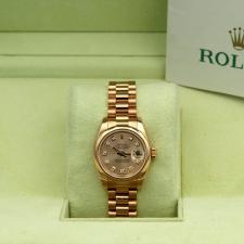 Ladies Rolex Datejust 179165 18ct Rose Gold case with Pink Diamond Set dial