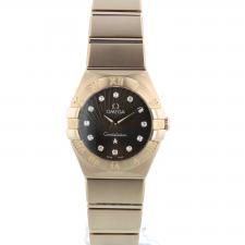Ladies Omega Constellation 12350246063002 18ct Rose Gold case with Chocolate Diamond Set dial