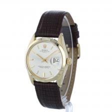Gents Rolex Oyster Perpetual Date 1500 9 CT case with Silver dial