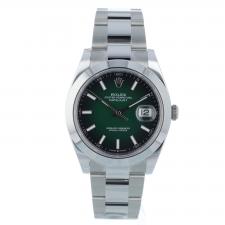 Gents Rolex Datejust 41 126300 Stainless Steel case with Green Ombre dial