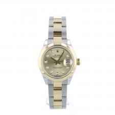 Ladies Rolex DateJust 279163 18ct Yellow Gold Stainless Steel case with Champagne Diamond Set dial