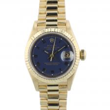 Ladies Rolex DateJust 69178 18ct Yellow Gold case with Blue dial