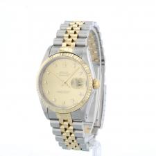 Gents Rolex DateJust 16233 18ct Yellow Gold Stainless Steel case with Champagne Diamond Set dial