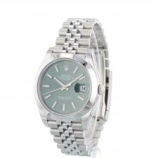 Gents Rolex Datejust 41 126300 Steel case with Mint Green dial