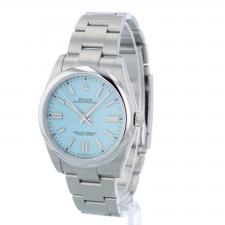 Gents Rolex Oyster Perpetual 41 124300 Steel case with Turquoise Blue dial