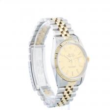 Gents Rolex Datejust 16233 18ct Yellow Gold Stainless Steel case with Champagne Linen dial