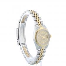 Ladies Rolex Datejust 79173 18ct Yellow Gold Stainless Steel case with Gilt Tapestry dial