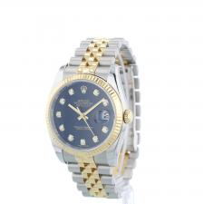 Gents Rolex Datejust 36 116233 18ct Yellow Gold   Stainless Steel case with Black Diamond Set  dial