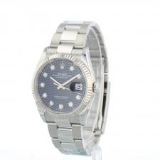 Gents Rolex Datejust 36 126234 Steel case with Blue Fluted Motif Diamond dial