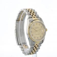 Gents Rolex Datejust 16233 18ct Yellow Gold Stainless Steel case with Champagne Diamond Set dial