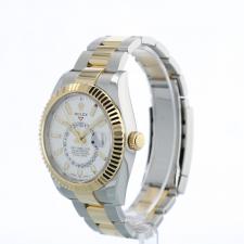 Gents Rolex Sky Dweller 326933 18ct Yellow Gold Stainless Steel case with White dial