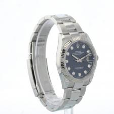 Gents Rolex Datejust 36 126234 Steel case with Blue Fluted Motif Diamond dial