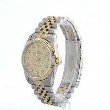 Gents Rolex Datejust 16233 18ct Yellow Gold Stainless Steel case with Champagne Diamond Set dial