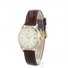 Gents Rolex Precision 9 CT case with Silver dial
