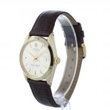 Gents Rolex Oyster Perpetual Date 1500 9 CT case with Silver dial