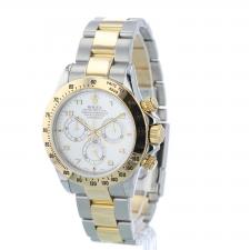 Gents Rolex Daytona 116523 18ct Yellow Gold Stainless Steel case with White dial