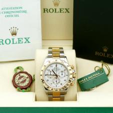 Gents Rolex Daytona 116523 18ct Yellow Gold Stainless Steel case with White dial