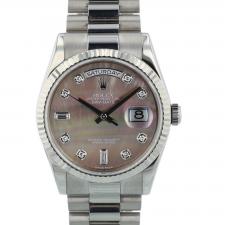 Gents Rolex Day Date 118239 18ct White Gold case with MOP Diamond dial