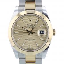 Gents Rolex Datejust 41 126303 18ct Yellow Gold Stainless Steel case with Champagne Motif dial