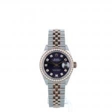 Ladies Rolex DateJust 28 279381RBR 18ct Yellow Gold   Stainless Steel case with Aubergine dial