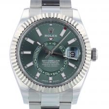 Gents Rolex Sky Dweller 336934 Stainless Steel case with Mint Green dial