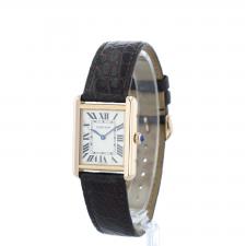 Ladies Cartier Tank Solo W5200024 18ct Rose Gold case with Silver dial