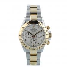 Gents Rolex Daytona 116523 18ct Yellow Gold Stainless Steel case with White dial