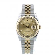 Gents Rolex DateJust 36 116203 18ct Yellow Gold Stainless Steel case with Gilt dial