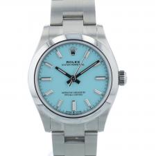 Ladies Rolex Oyster Perpetual 31 277200 Steel case with Turquoise Blue dial