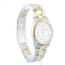 Ladies Rolex Date 34 15223 18ct Yellow Gold Stainless Steel case with White dial