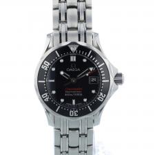 Ladies Omega 21230286101001 Steel case with Black Wave dial