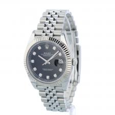 Gents Rolex Datejust 41 126334 Stainless Steel case with Black Diamond dial
