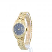 Ladies Rolex DateJust 69178 18ct Yellow Gold case with Blue dial