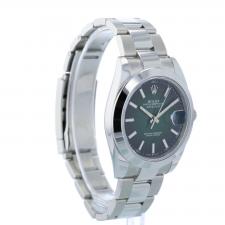 Gents Rolex Datejust 41 126300 Steel case with Green Ombre dial