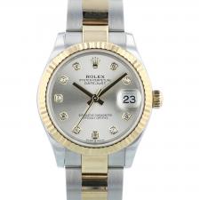 Ladies Rolex DateJust 278273 18ct Yellow Gold Stainless Steel case with Silver Diamond Dot dial