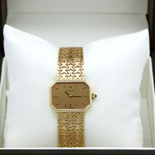 Gents Omega Geneve 6166 9 CT case with Gilt dial