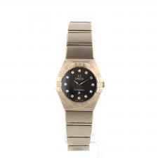 Ladies Omega Constellation 12350246063002 18ct Rose Gold case with Chocolate Diamond Set dial