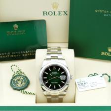 Gents Rolex Datejust 41 126300 Steel case with Green Ombre dial