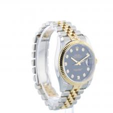 Gents Rolex Datejust 36 116233 18ct Yellow Gold   Stainless Steel case with Black Diamond Set  dial