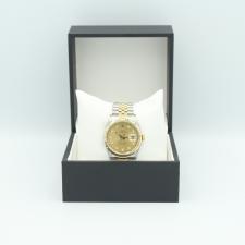 Gents Rolex Datejust 16233 18ct Yellow Gold Stainless Steel case with Champagne Diamond Set dial