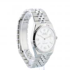 Gents Rolex Land Dweller 40 127334 Stainless Steel case with White Honeycomb Motif dial