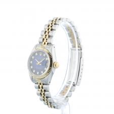 Ladies Rolex DateJust 69173 18ct Yellow Gold Stainless Steel case with Blue Vignette Diamond dial