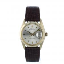 Gents Rolex Oyster Perpetual Date 1500 9 CT case with Silver dial