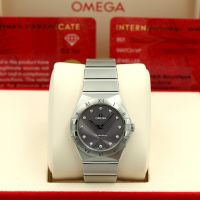 Ladies Omega Constellation 13110286060002 Steel case with Purple Diamond dial