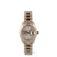 Ladies Rolex Datejust 179165 18ct Rose Gold case with Pink Diamond Set dial