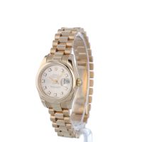 Ladies Rolex Datejust 179165 18ct Rose Gold case with Pink Diamond Set dial