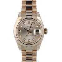 Ladies Rolex Datejust 179165 18ct Rose Gold case with Pink Diamond Set dial